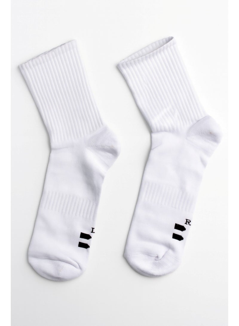 Black & White Cotton White Long socks High Quality of Egyptian Cotton - Image 2